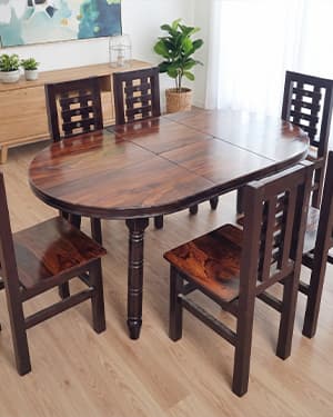 Oval Dining Set (Walnut Finish)